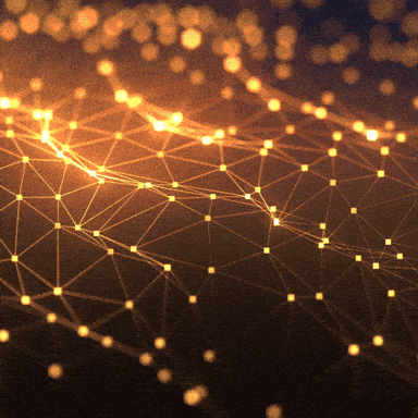 Abstract golden network mesh animation