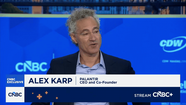 Palantir CEO Alex Karp during his CNBC interview